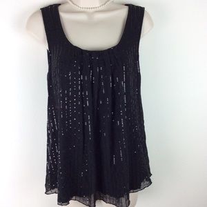 CUPIO WOMEN'S SIZE M BLACK SEQUIN SLEEVELESS TOP